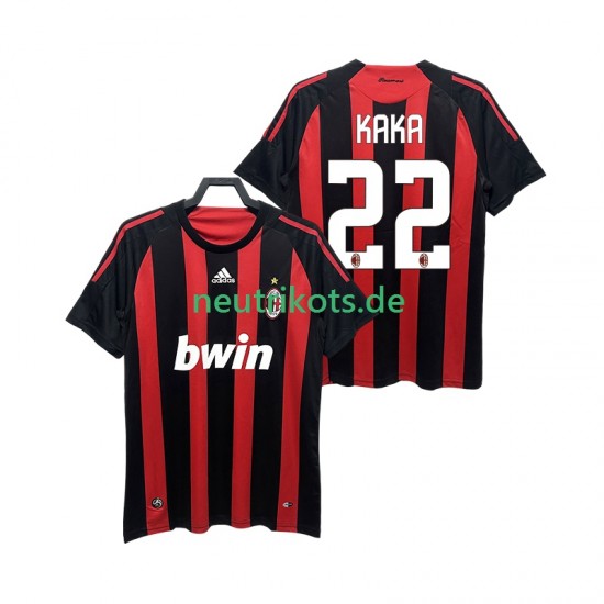 Fußballtrikot AC Mailand KAKA 22 2009 Retro Herren Heim 2008 Kurzarm