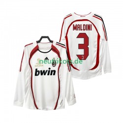 Fußballtrikot AC Mailand MALDINI 3 2007 Retro Herren Auswärts 2006 Langarm
