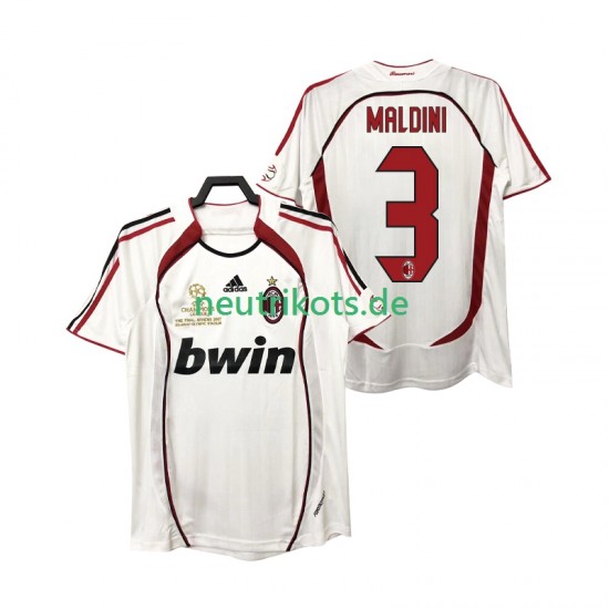 Fußballtrikot AC Mailand MALDINI 3 2007 Retro Herren Auswärts 2006 Kurzarm