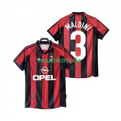 Fußballtrikot AC Mailand MALDINI 3 1998 Retro Herren Heim 1999 Kurzarm