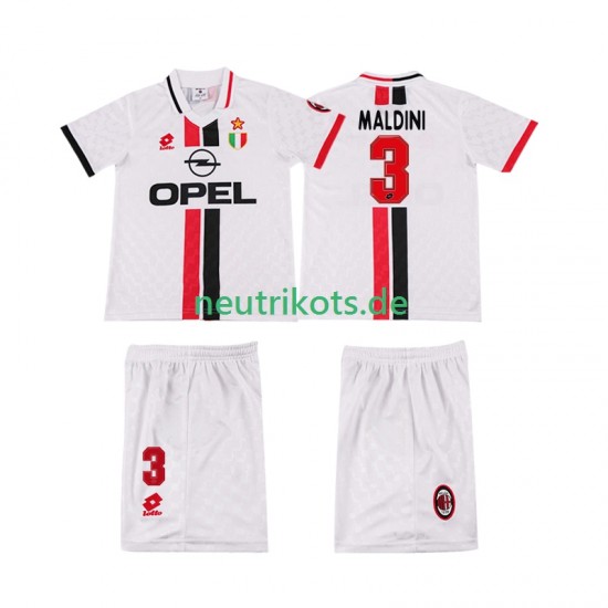 Fußballtrikot AC Mailand MALDINI 3 1996 1997 Retro Kinder Auswärts Kurzarm