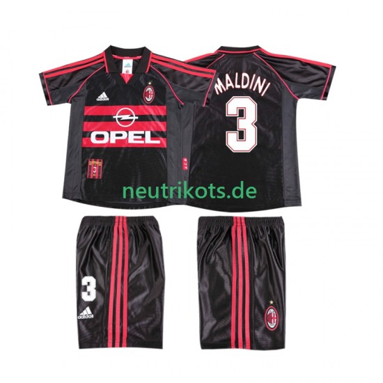 Fußballtrikot AC Mailand MALDINI 3 1998 Retro Kinder Ausweich 1999 Kurzarm