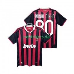 Fußballtrikot AC Mailand RONALDINHO 80 2009 Retro Herren Heim 2010 Kurzarm