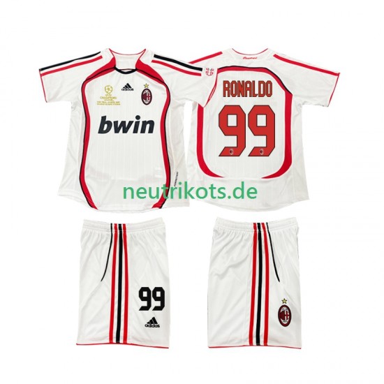 Fußballtrikot AC Mailand RONALDO 9 2007 Retro Kinder Auswärts 2006 Kurzarm