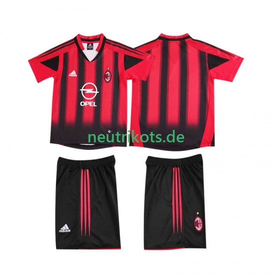 Fußballtrikot AC Mailand 2005 Retro Kinder Heim 2004 Kurzarm