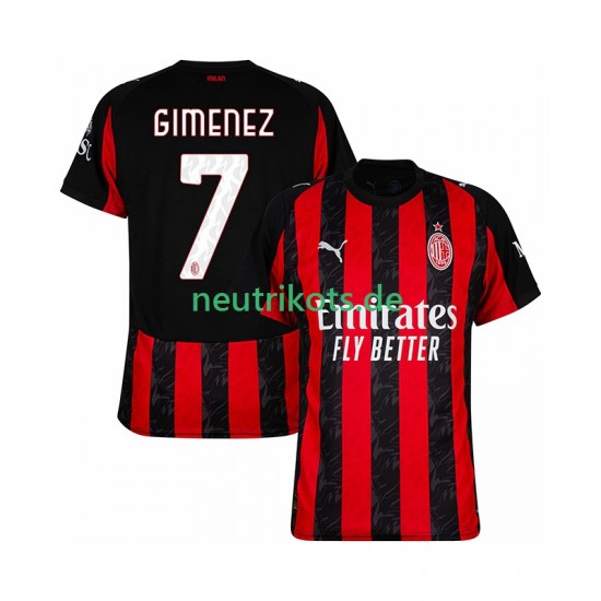 Fußballtrikot AC Mailand Santiago Gimenez 7 Herren Heim 2025-2026 Kurzarm