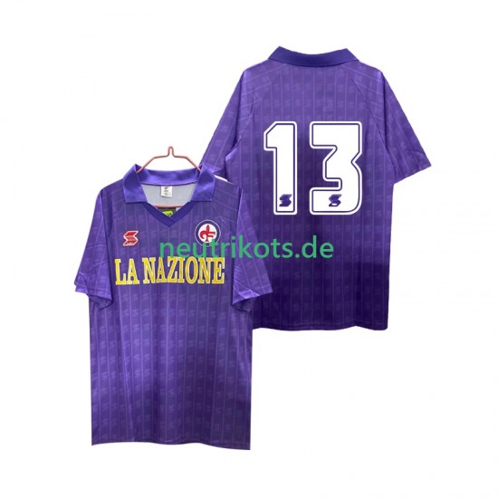 Fußballtrikot AC Florenz 13 1989 1990 Retro Herren Heim Kurzarm