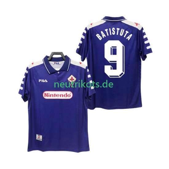 Fußballtrikot AC Florenz BASTUTA 9 1998 Retro Herren Heim 1999 Kurzarm