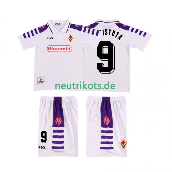 Fußballtrikot AC Florenz BASTUTA 9 1998 Retro Kinder Auswärts 1999 Kurzarm