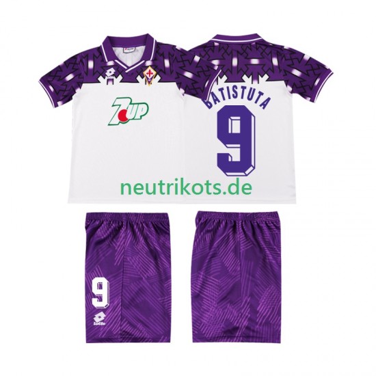 Fußballtrikot AC Florenz BATISTUTA 9 1992 1993 Retro Kinder Auswärts Kurzarm
