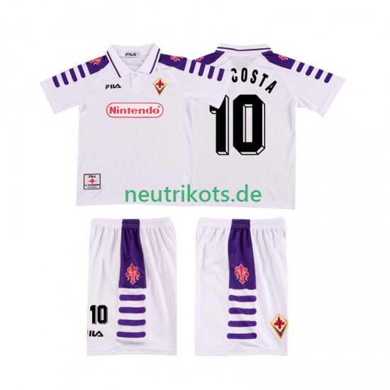 Fußballtrikot AC Florenz RUI COSTA 10 1998 Retro Kinder Auswärts 1999 Kurzarm