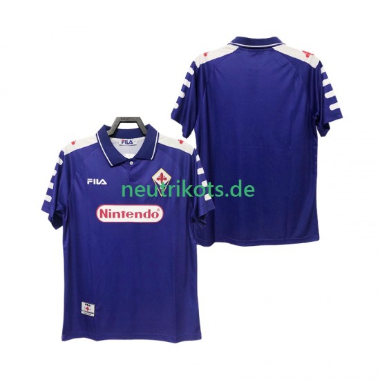Fußballtrikot AC Florenz 1998 Retro Herren Heim 1999 Kurzarm