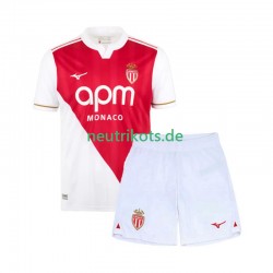 Fußballtrikot AS Monaco Kinder Heim 2025-2026 Kurzarm