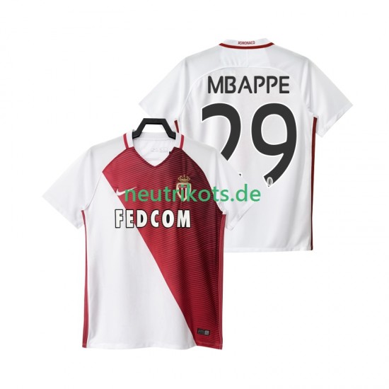 Fußballtrikot AS Monaco Mbappé 29 2016 2017 Herren Heim Kurzarm