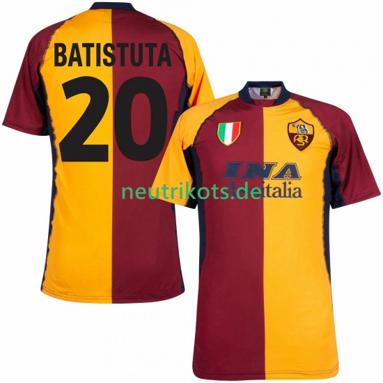 Fußballtrikot AS Rom Batistuta 20 2000 2001 Retro Herren Heim Kurzarm