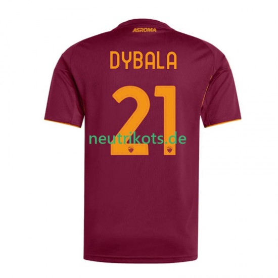Fußballtrikot AS Rom Dybala 21 Herren Heim 2025-2026 Kurzarm