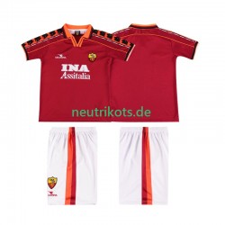 Fußballtrikot AS Rom 1998 Retro Kinder Heim 1999 Kurzarm