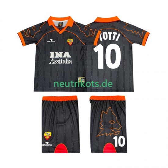 Fußballtrikot AS Rom TOTTI 10 2000 Retro Kinder Auswärts 1999 Kurzarm