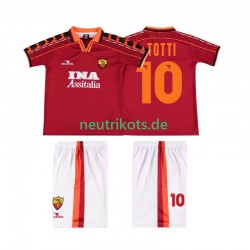 Fußballtrikot AS Rom TOTTI 10 1998 Retro Kinder Heim 1999 Kurzarm