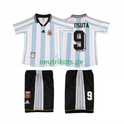 Fußballtrikot Argentinien BATISUTA 9 1998 Retro Kinder Heim Kurzarm