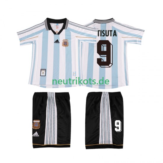 Fußballtrikot Argentinien BATISUTA 9 1998 Retro Kinder Heim Kurzarm