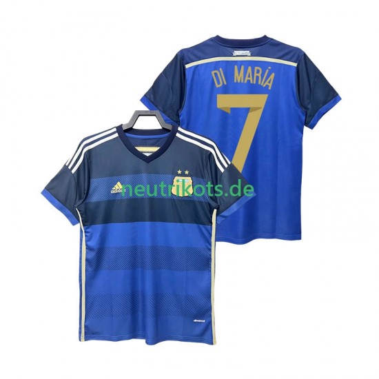 Fußballtrikot Argentinien DI MARIA 7 2014 Retro Herren Auswärts Kurzarm