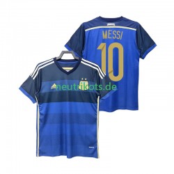 Fußballtrikot Argentinien Lionel Messi 10 2014 Retro Herren Auswärts Kurzarm