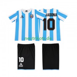 Fußballtrikot Argentinien MARADONA 10 1986 Retro Kinder Heim Kurzarm