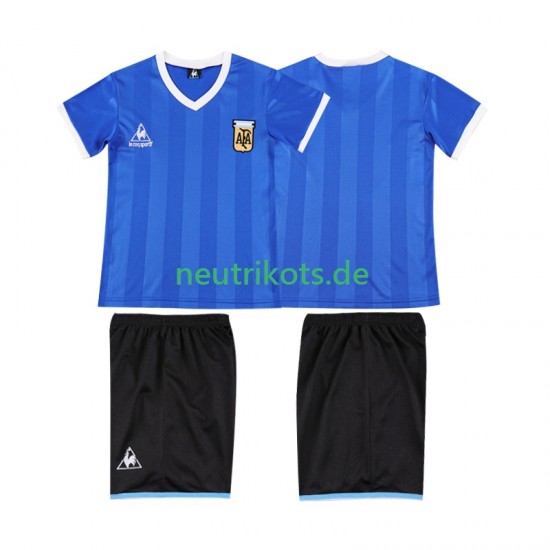Fußballtrikot Argentinien 1986 Retro Kinder Auswärts Kurzarm