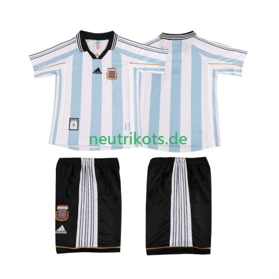 Fußballtrikot Argentinien 1998 Retro Kinder Heim Kurzarm