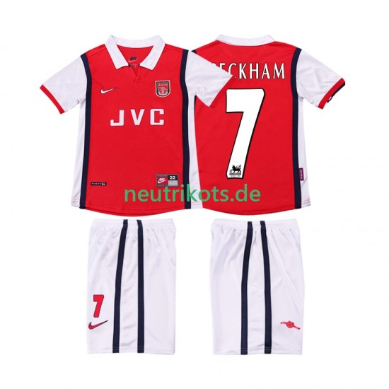 Fußballtrikot Arsenal BECKHAM 7 1998 Retro Kinder Heim 1999 Kurzarm