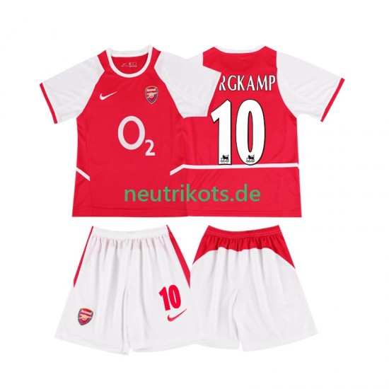 Fußballtrikot Arsenal BERGKAMP 10 2002 2003 Retro Kinder Heim Kurzarm
