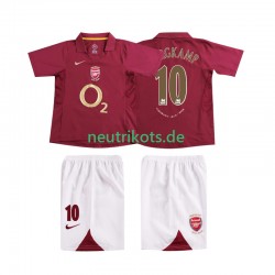 Fußballtrikot Arsenal BERGKAMP 10 2005 Retro Kinder Heim 2006 Kurzarm