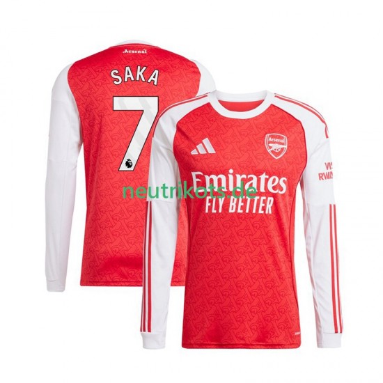 Fußballtrikot Arsenal Bukayo Saka 7 Herren Heim 2025-2026 Langarm