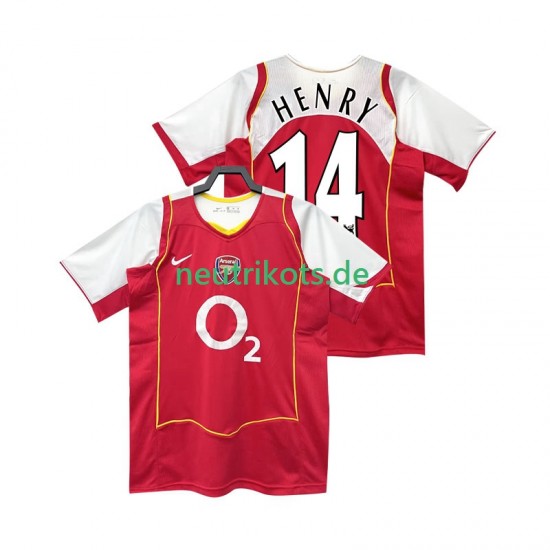Fußballtrikot Arsenal Henry 14 2005 Retro Herren Heim 2004 Kurzarm