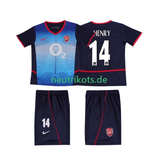 Fußballtrikot Arsenal Thierry Henry 14 2002 Retro Kinder Auswärts 2004 Kurzarm