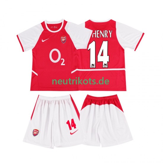 Fußballtrikot Arsenal Thierry Henry 14 2002 2003 Retro Kinder Heim Kurzarm