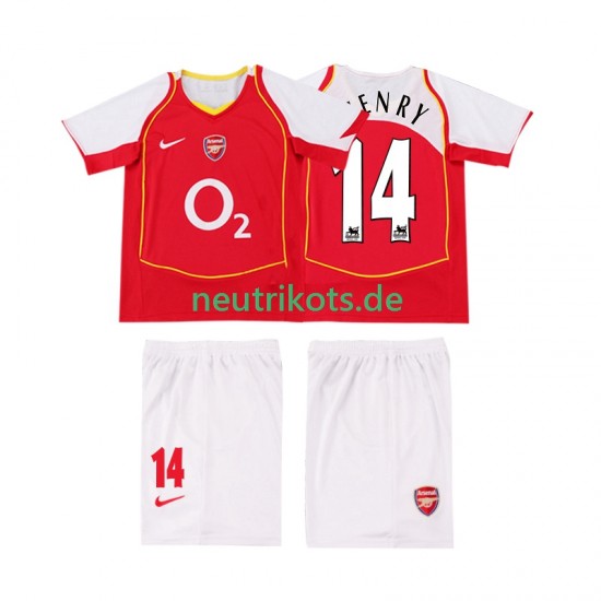 Fußballtrikot Arsenal Thierry Henry 14 2005 Retro Kinder Heim 2004 Kurzarm