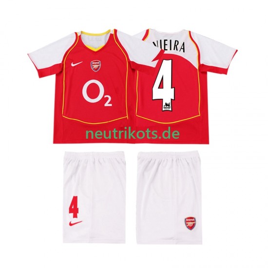 Fußballtrikot Arsenal VIEIRA 4 2005 Retro Kinder Heim 2004 Kurzarm