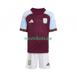 Fußballtrikot Aston Villa Kinder Heim 2025-2026 Kurzarm
