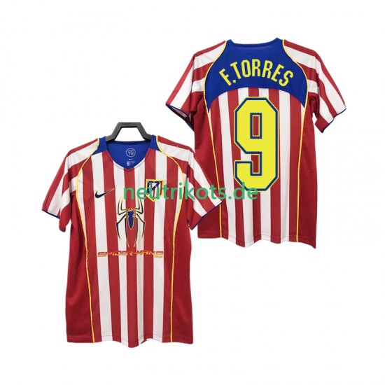 Fußballtrikot Atlético Madrid F TORRES 9 2005 Retro Herren Heim 2004 Kurzarm