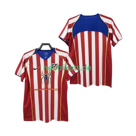 Fußballtrikot Atlético Madrid 2005 Retro Herren Heim 2004 Kurzarm