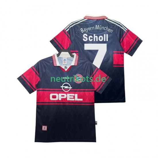 Fußballtrikot FC Bayern München Scholl 7 1997 Retro Herren Heim 1999 Kurzarm