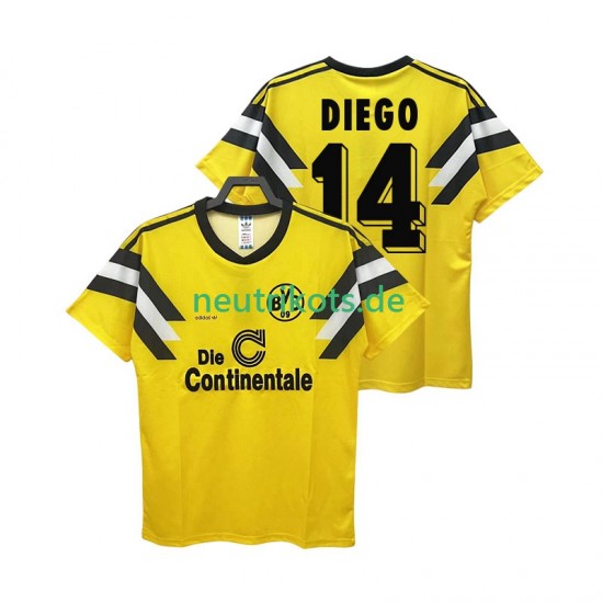 Fußballtrikot Borussia Dortmund DIEGO 14 DFB-POKAL 1989 Retro Herren Heim Kurzarm