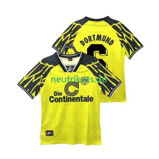 Fußballtrikot Borussia Dortmund SAMMER 6 1995 Retro Herren Heim 1994 Kurzarm