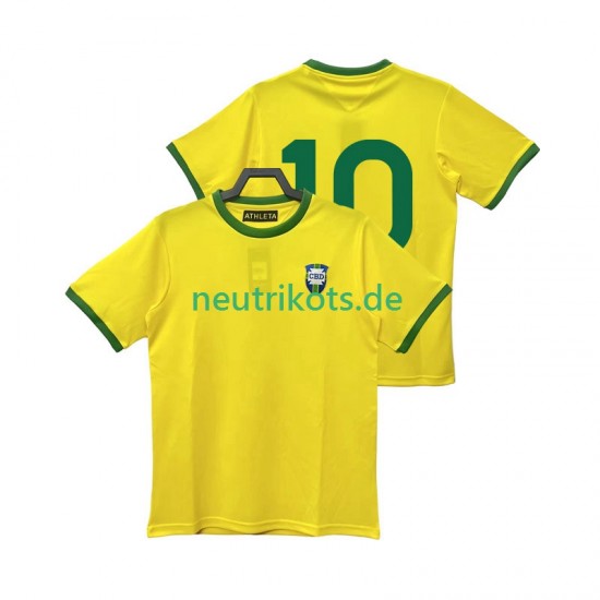 Fußballtrikot Brasilien 10 1970 Retro Herren Heim Kurzarm