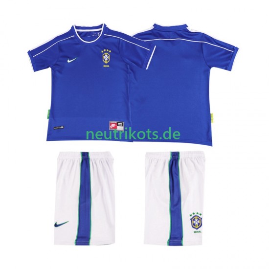 Fußballtrikot Brasilien 1998 Retro Kinder Auswärts Kurzarm