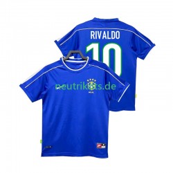Fußballtrikot Brasilien RIVALDO 10 1998 Retro Herren Auswärts Kurzarm