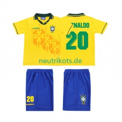 Fußballtrikot Brasilien RONALDO 20 Retro Kinder Heim 1994 Kurzarm