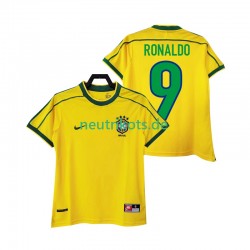 Fußballtrikot Brasilien RONALDO 9 1998 Retro Herren Heim Kurzarm